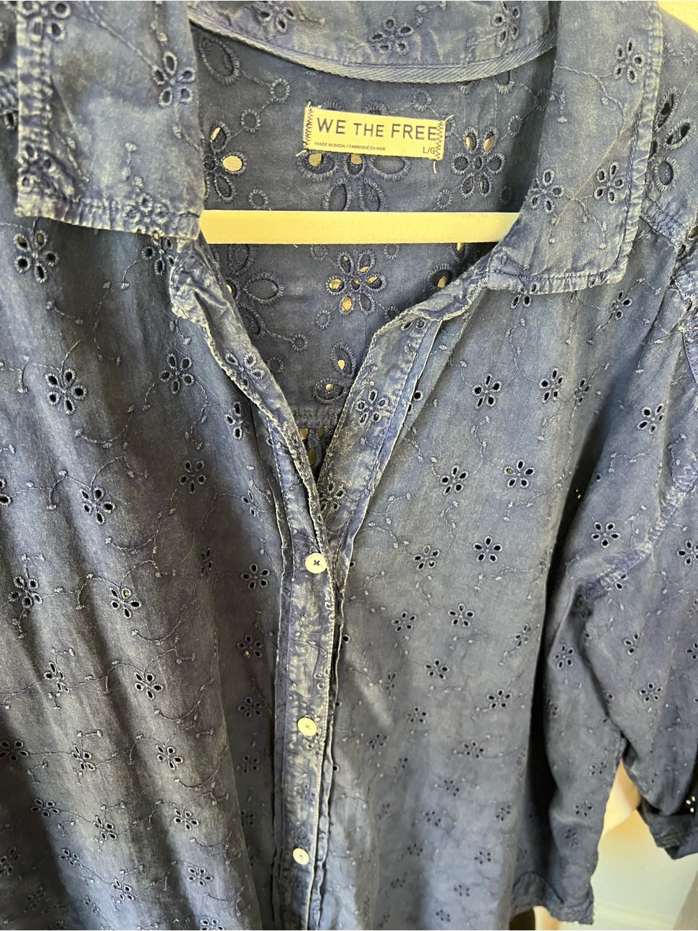 We The Free Blue Eyelet Denim Jeans - Picture 4 of 6